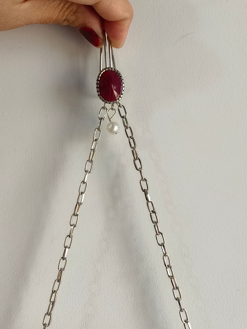 Luxury Silver Stone Pearl Clutch Bag for Women | Designer Wedding Party Sling Purse